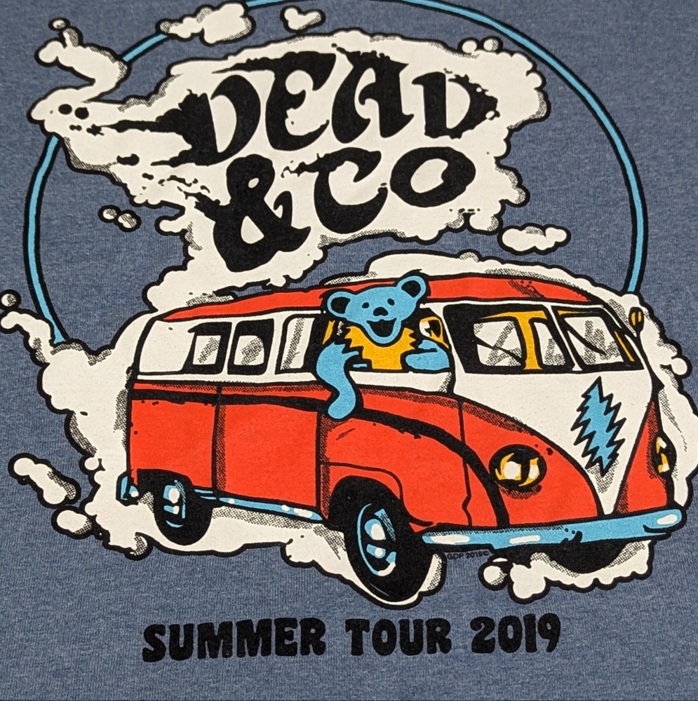 Dead & Co Summer Tour 2019 Concert Tee Dancing Bear Driving a Van Small